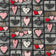 Cotton Fabric - 3D Patchwork Hearts on Grey
