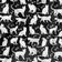 Cotton Fabric - Big White Cats on Black