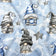 Cotton Fabric - Christmas Gnomes Blue II