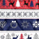 Cotton Fabric - Christmas Scandinavian Reindeer Red and Navy Blue