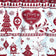 Cotton Fabric - Christmas Trees and Reindeer Red on White