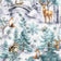 Cotton Fabric - Christmas green landscape