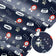 Water Resistant Fabric Oxford - Dog's paw, bowl and medal - Navy