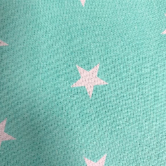 Cotton Fabric - White Stars on Mint