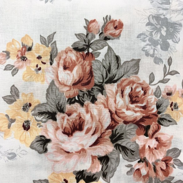 Bavlnená látka - Čajové kvety