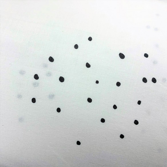 Cotton Fabric - Black spots on white