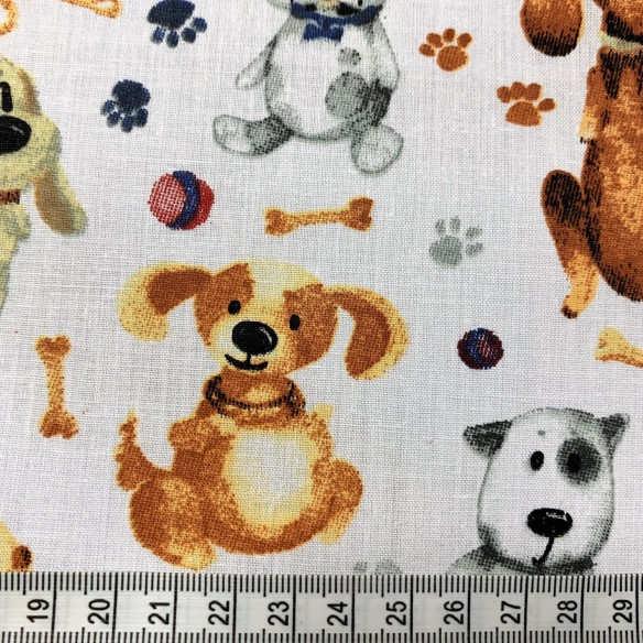 Cotton Fabric - Happy Dogs