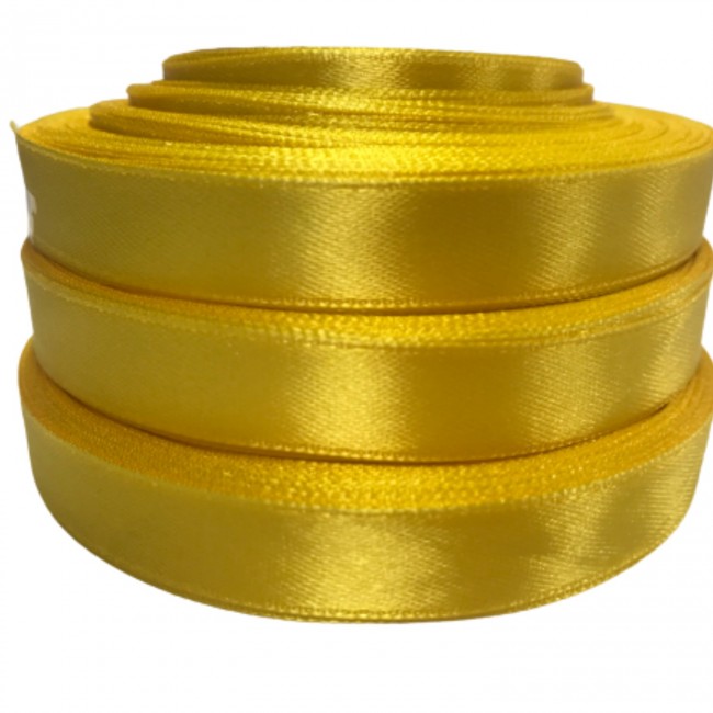 Saténová stuha 12 mm délka 32 RM - žlutá
