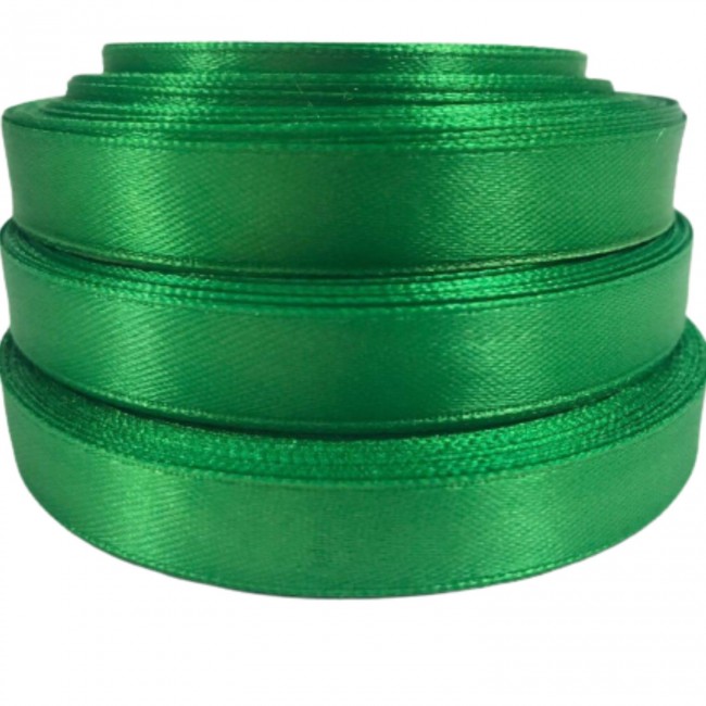 Saténová stuha 12 mm dĺžka 32 RM - tmavo zelená