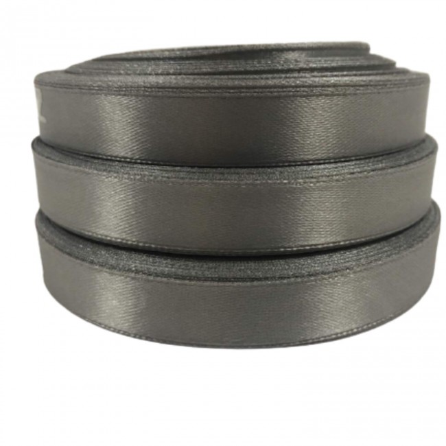 Satin Ribbon 12 mm Length 32 RM - Steel/Grey