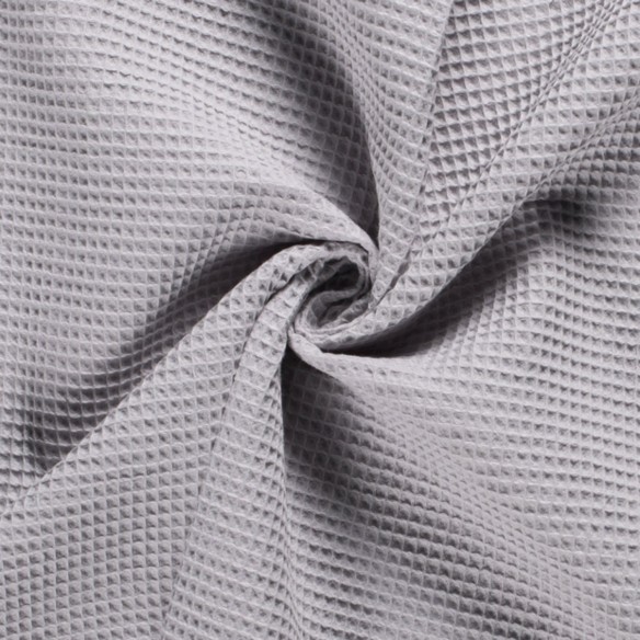 Cotton Waffle Fabric PREMIUM - Light Grey