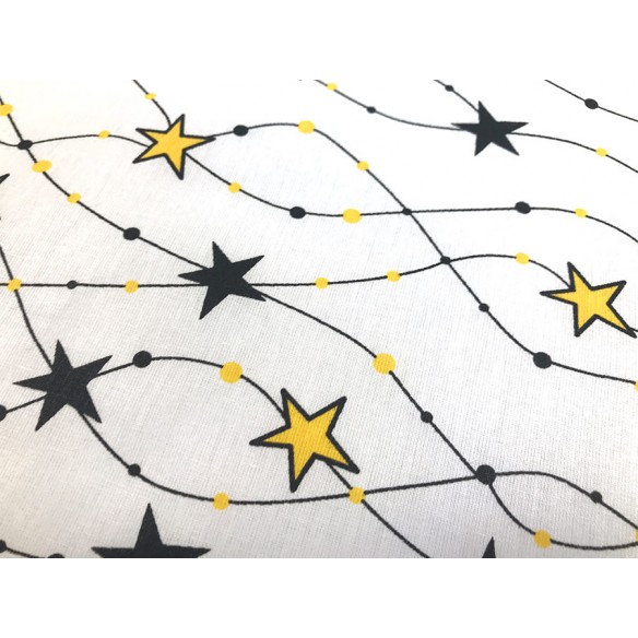 Cotton Fabric - Stars on a Line Yellow