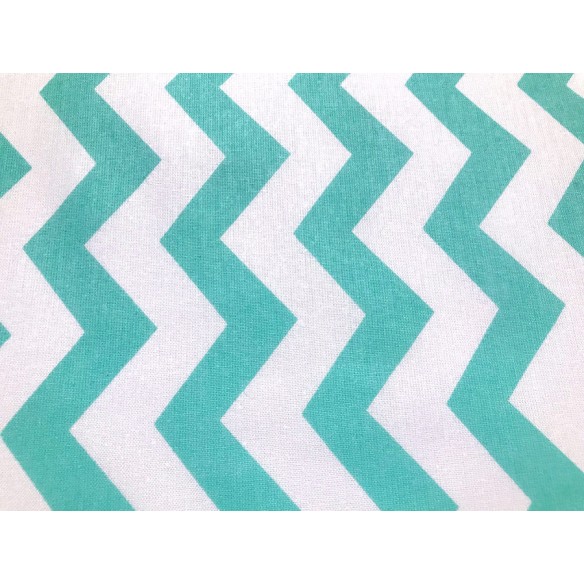 Cotton Fabric - Mint Zigzags