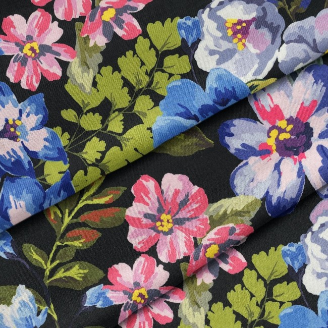 Water Resistant Fabric Oxford - Painted Flowers