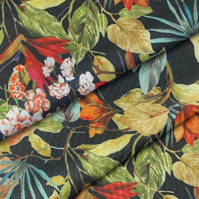 Water Resistant Fabric Oxford - Autumn Flowers