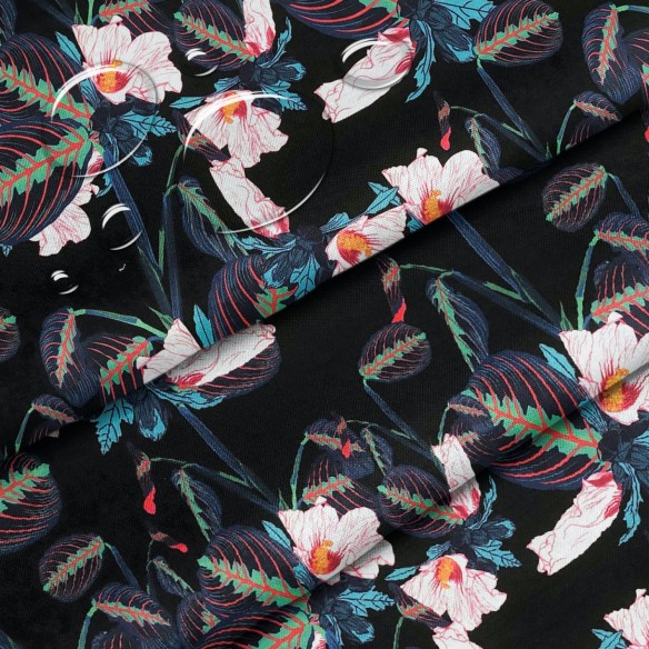 Water Resistant Fabric Oxford - Arrowroot Flowers