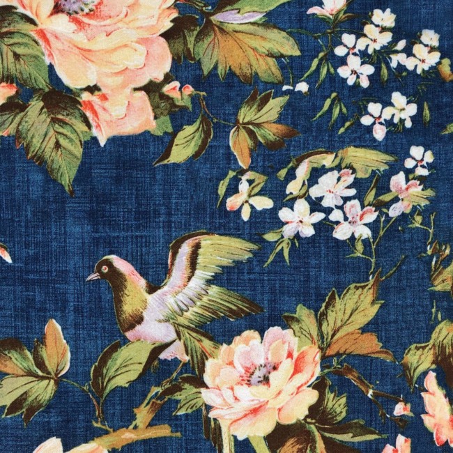 Vodeodolná tkanina Oxford - Vtáky a džínsy
