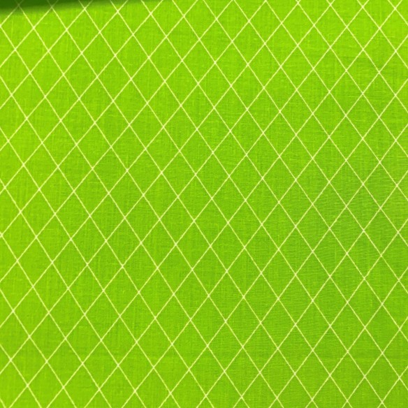 Cotton Fabric - Green Diamonds