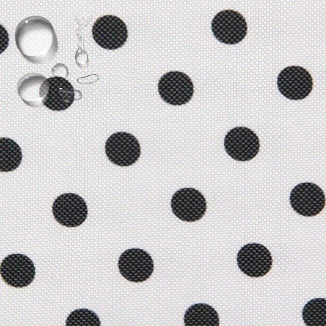 Vode odolná tkanina Oxford - čierne bodky na bielom