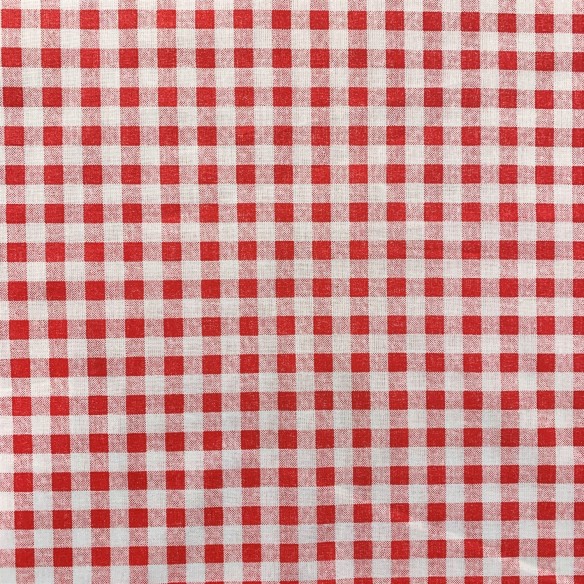 Cotton Fabric - Grid Red