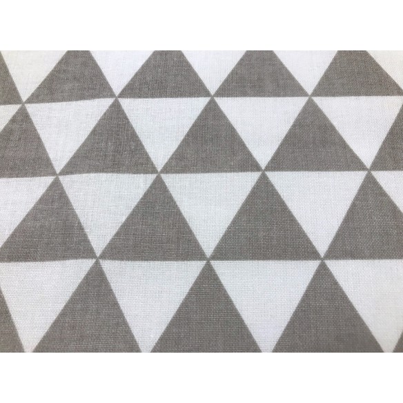 Cotton Fabric - Grey-White Triangles