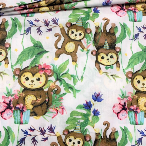 Cotton Fabric - Monkeys