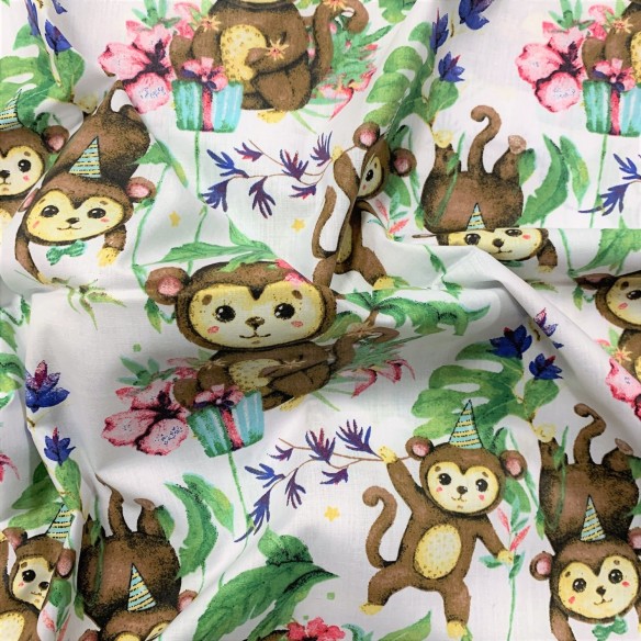 Cotton Fabric - Monkeys