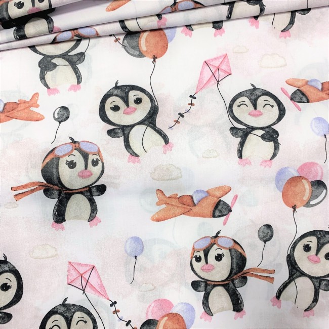 Cotton Fabric - Happy Penguin