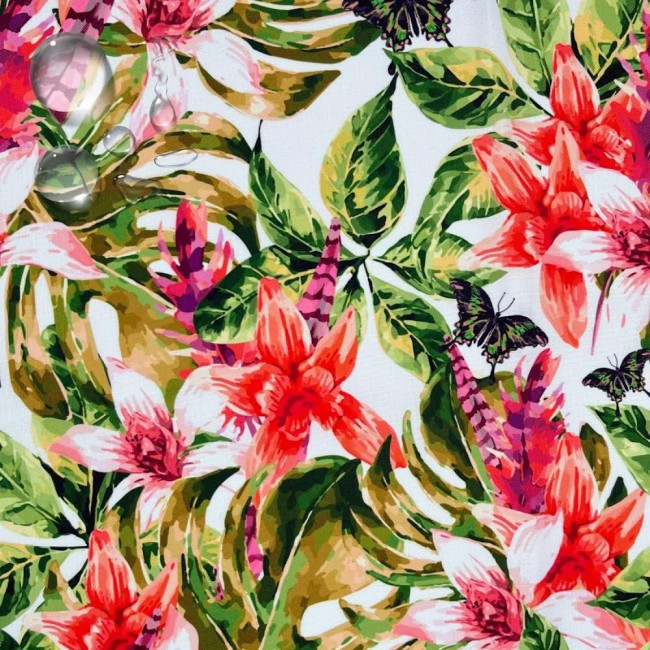 Water Resistant Fabric Oxford - Oriental Lily