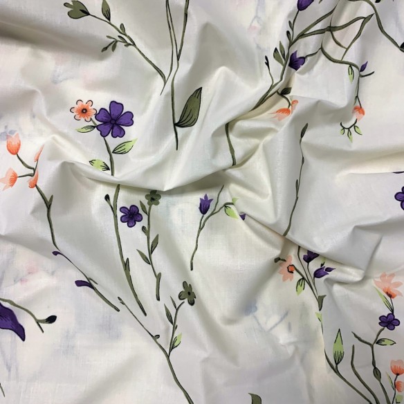 Cotton Fabric - Flowers and Twigs
