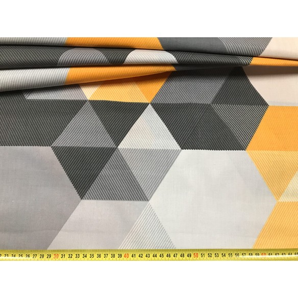 Cotton Fabric - Honeycomb Hexagon Yellow