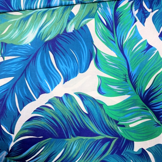 Cotton Fabric 220 cm - Turquoise Monstera