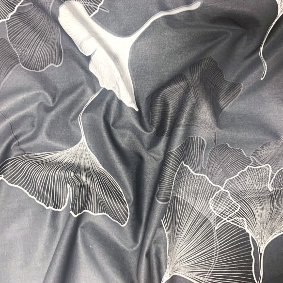 Cotton Fabric - Ginko, Gray