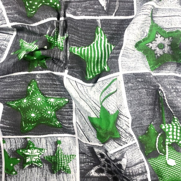 Katoenstof - Kerst patchwork, groen