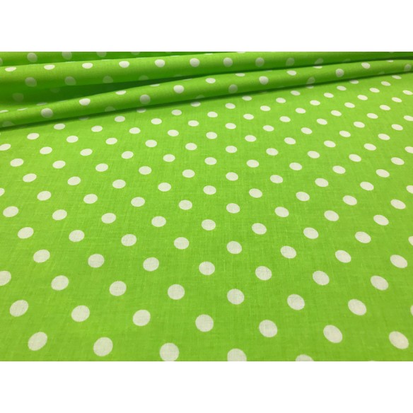 Cotton Fabric - Green Dots