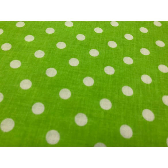 Cotton Fabric - Green Dots