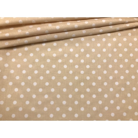 Cotton Fabric - Coffee Dots