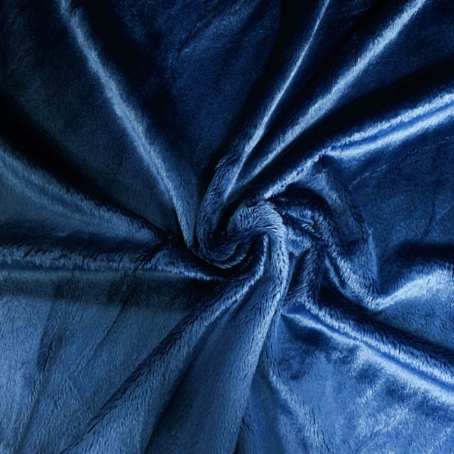 Gebreide stof - Marineblauw bont
