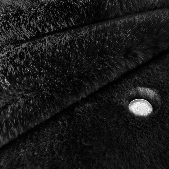 Pletená látka - BUNNY Fur, Black