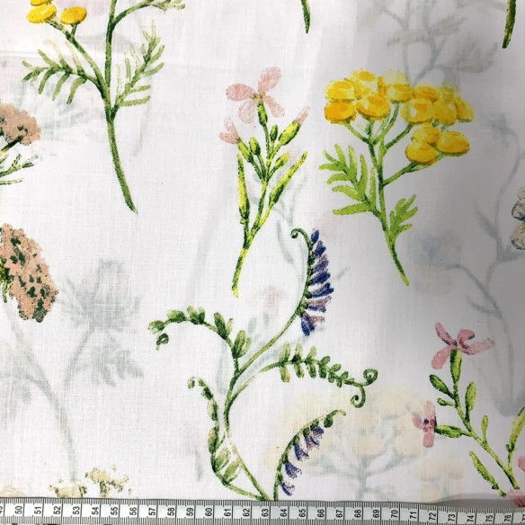 Cotton Fabric 220 cm - Meadow and Twigs, Yellow
