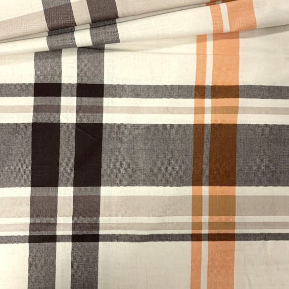 Cotton Fabric 220 cm - Grid Beige
