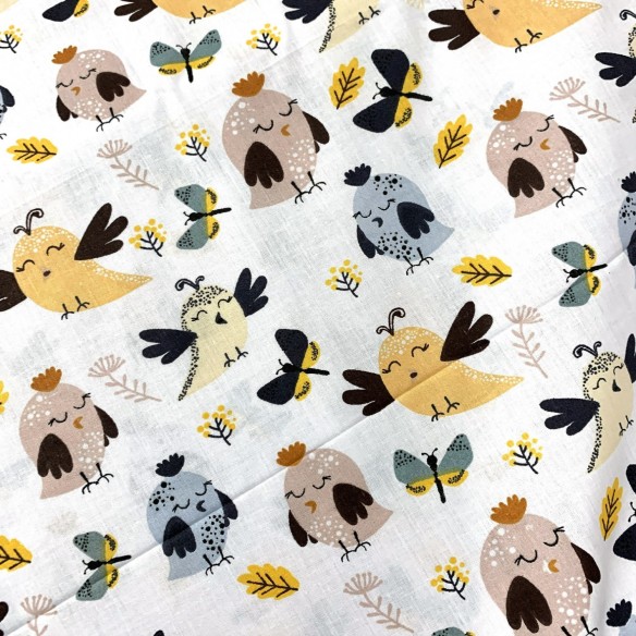 Cotton Fabric - Happy Sparrows