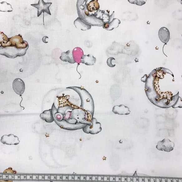 Cotton Fabric - Sleeping Animals