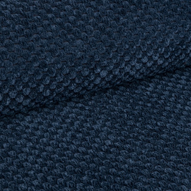 Upholstery Fabric Dot I Velour - Navy Blue