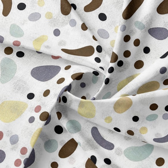 Cotton Fabric - Geometric Pattern Pebbles
