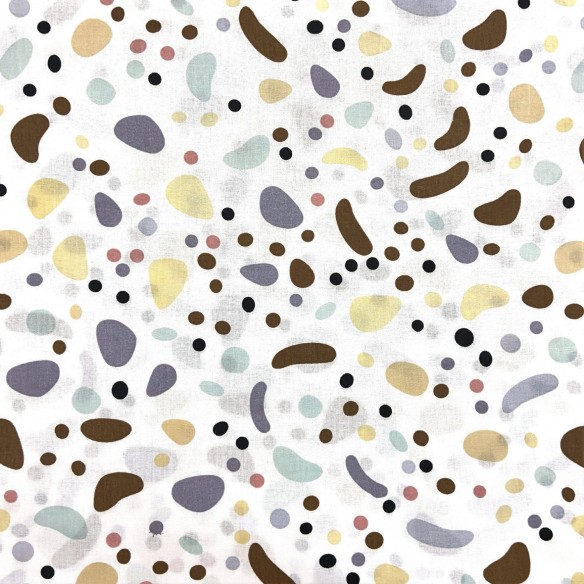 Cotton Fabric - Geometric Pattern Pebbles