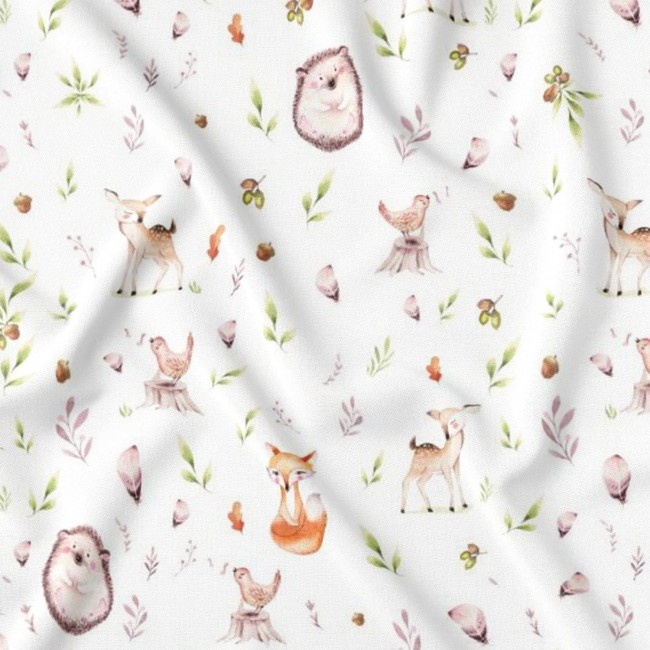 Cotton Fabric - Hedgehogs and Meadow
