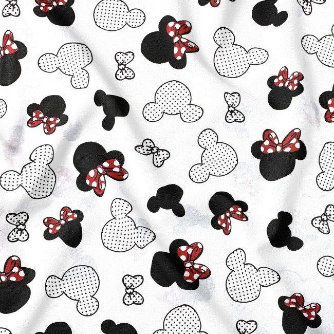 Cotton Fabric - Red Mickey Mouse with...