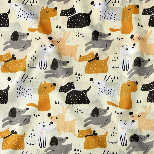 Cotton Fabric - Painted Dogs