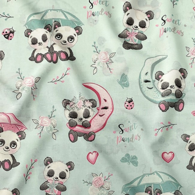 Cotton Fabric - Pastel Pandas